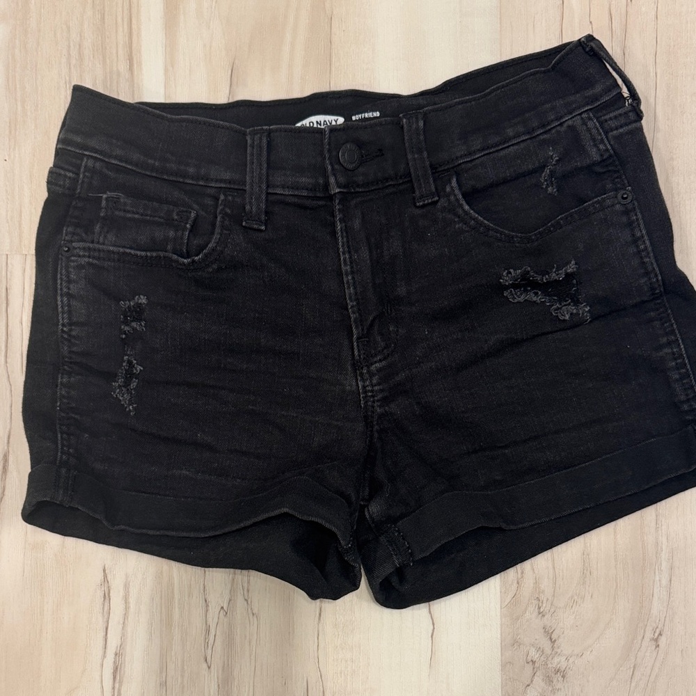 Old Navy Black Distressed Jean Shorts